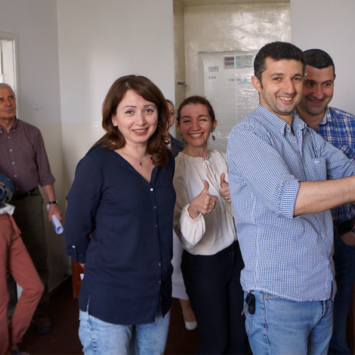 Dr. Arsen Arakelyan and colleagues unpack the IMB's shipment of Instrumental Access equipment in June 2018.