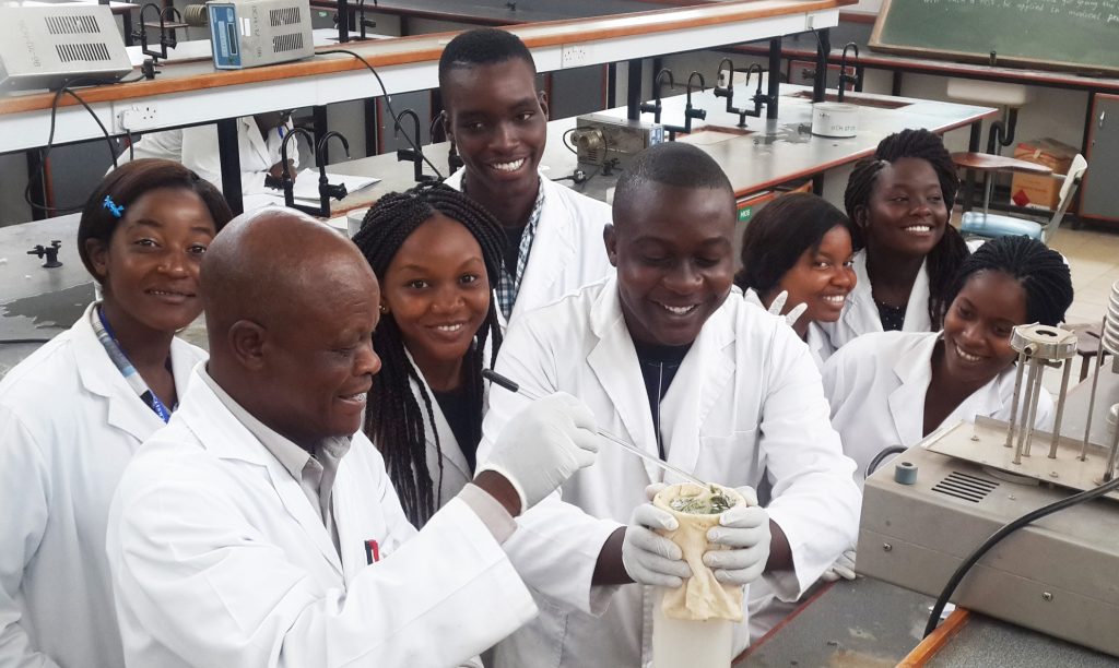 Biochemistry students extracting novel polysaccharides from an indigenous plant