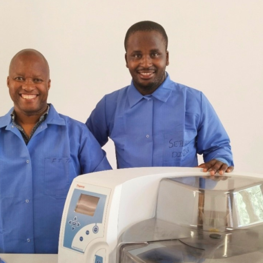 Dr. Force Thema (left) at the Botswana University of Agriculture and Natural Resources